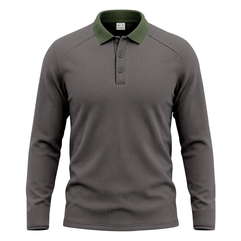 Herren Langarm Polo-Shirt mit Revers – Ansicht 6