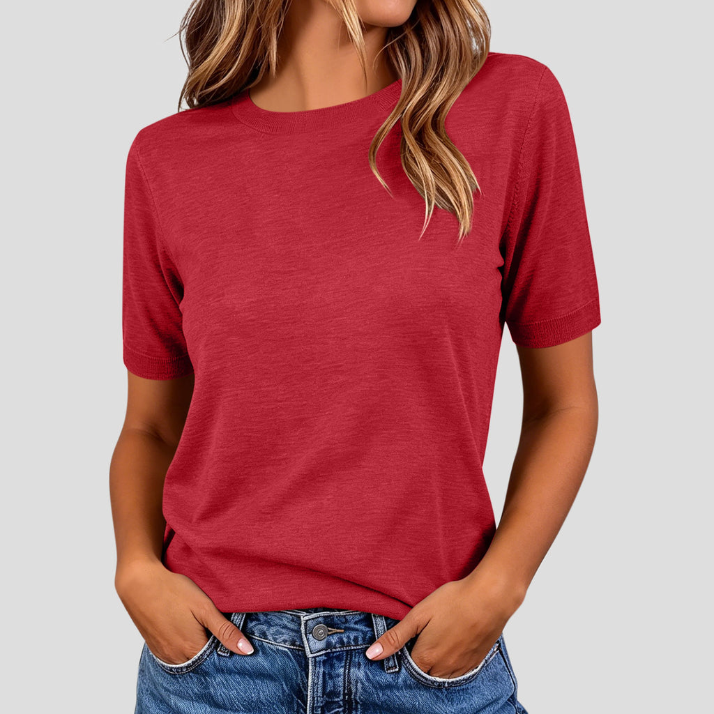 Leichtes Kurzarm-Strickshirt für Damen