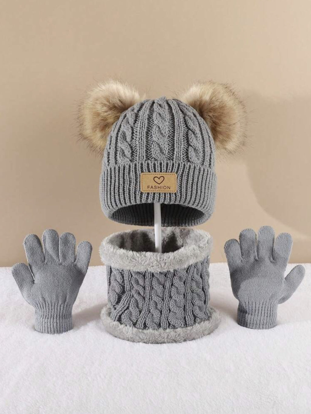 Mütze, Schal & Handschuhe Set für Kinder – Bild 2 | LuxeStyle