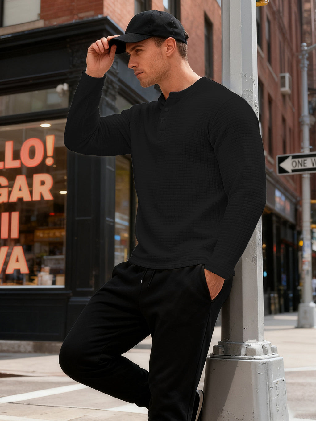 Herren Langarm-Sweatshirt mit Jacquard-Muster