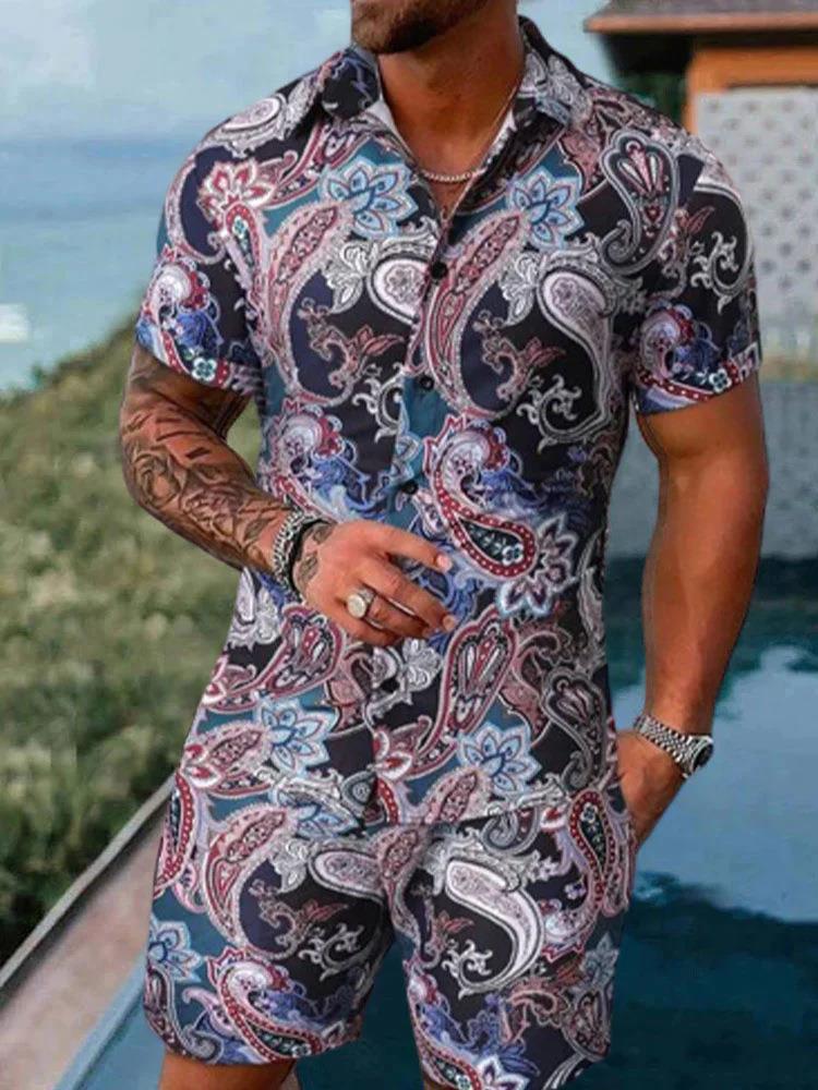Polo-Hemd mit 3D-Print und Shorts-Set – Bild 7 | LuxeStyle