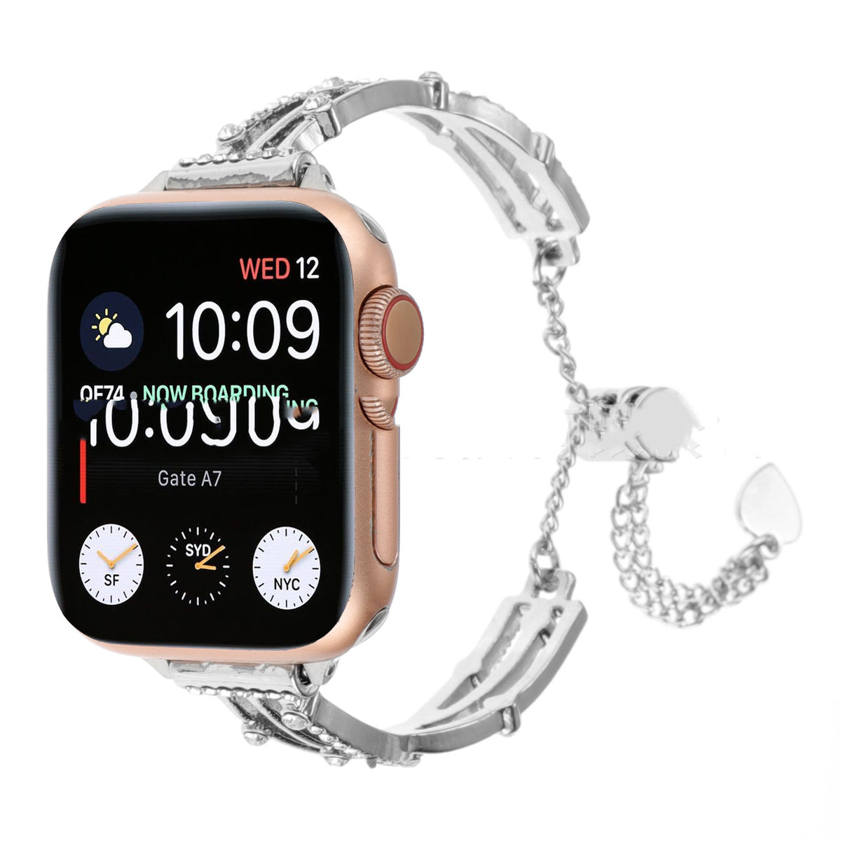 Metall‑Uhrband X‑Form mit Strass für Apple Watch – Bild 5 | LuxeStyle