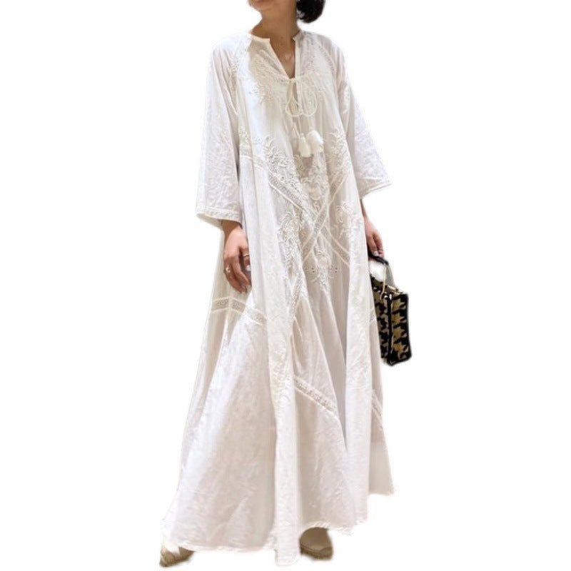 Elegantes Schnürkleid aus Baumwoll-Leinen – Bild 3 | LuxeStyle