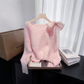 Büschelknopf-Pulli, lässiger Damenpullover in Beige, Lila, Grau & Rosa