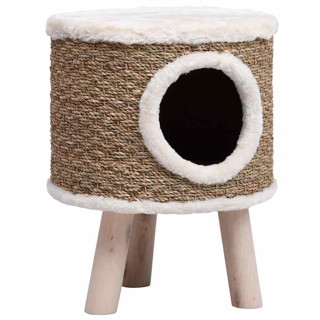Katzenbaum mit Holzelementen aus Seegras