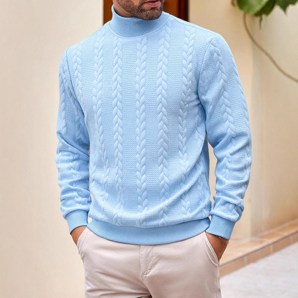 Herren Jacquard Rollkragenpullover