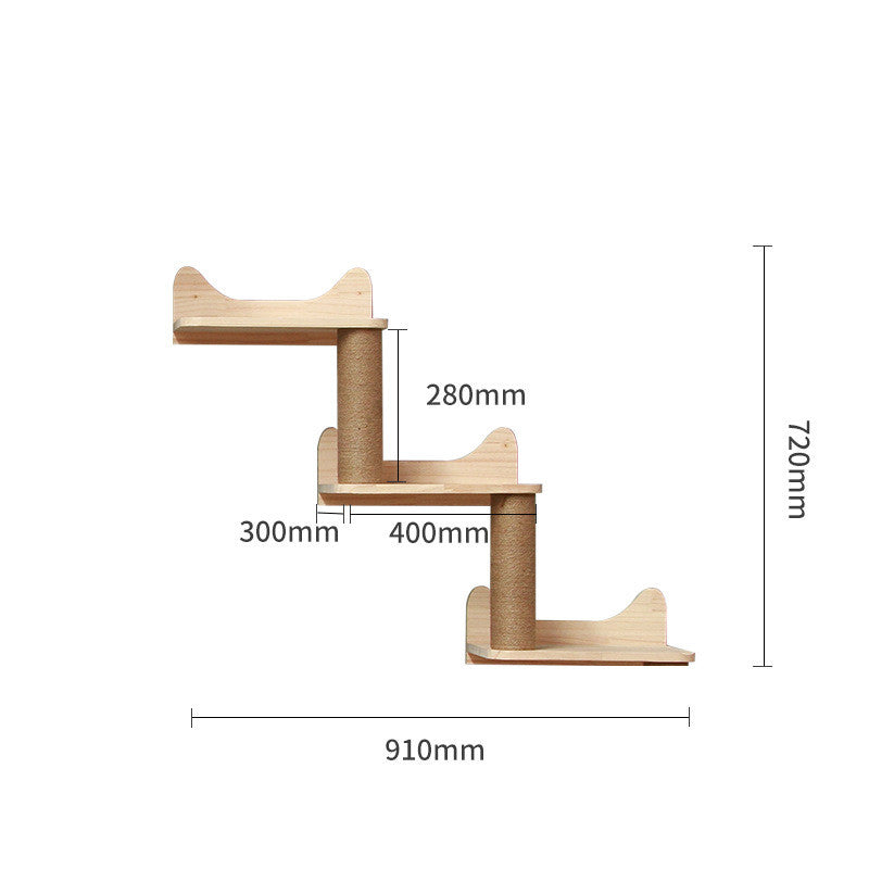 Katzen-Kletterwand aus Massivholz