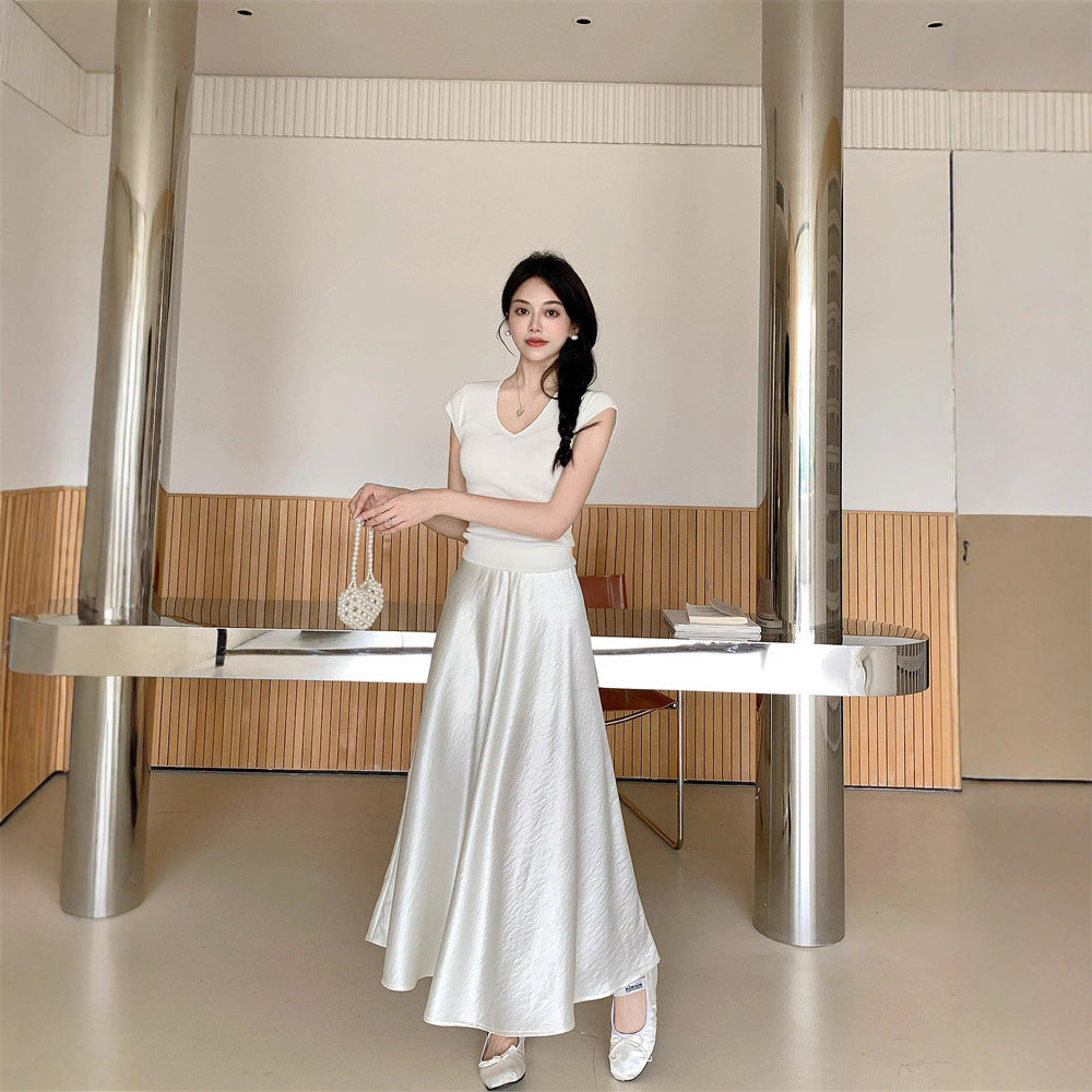 Eleganter Satin-Midi-Rock für Damen