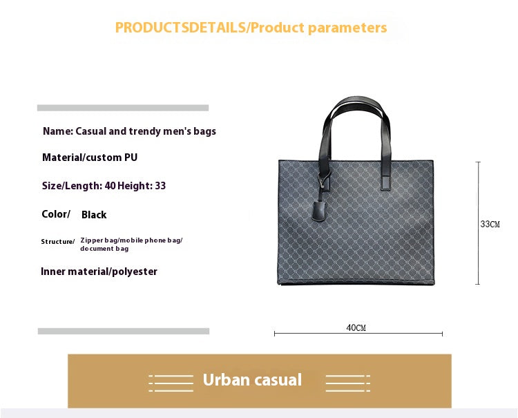 Karo Tote Alltag Schultertasche Herren – Bild 3 | LuxeStyle