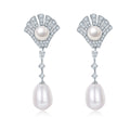 Pavé-Perlohrringe Goccia 925 Silber