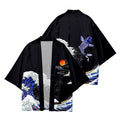 Karpfen-Print-Shirt mit Federcape