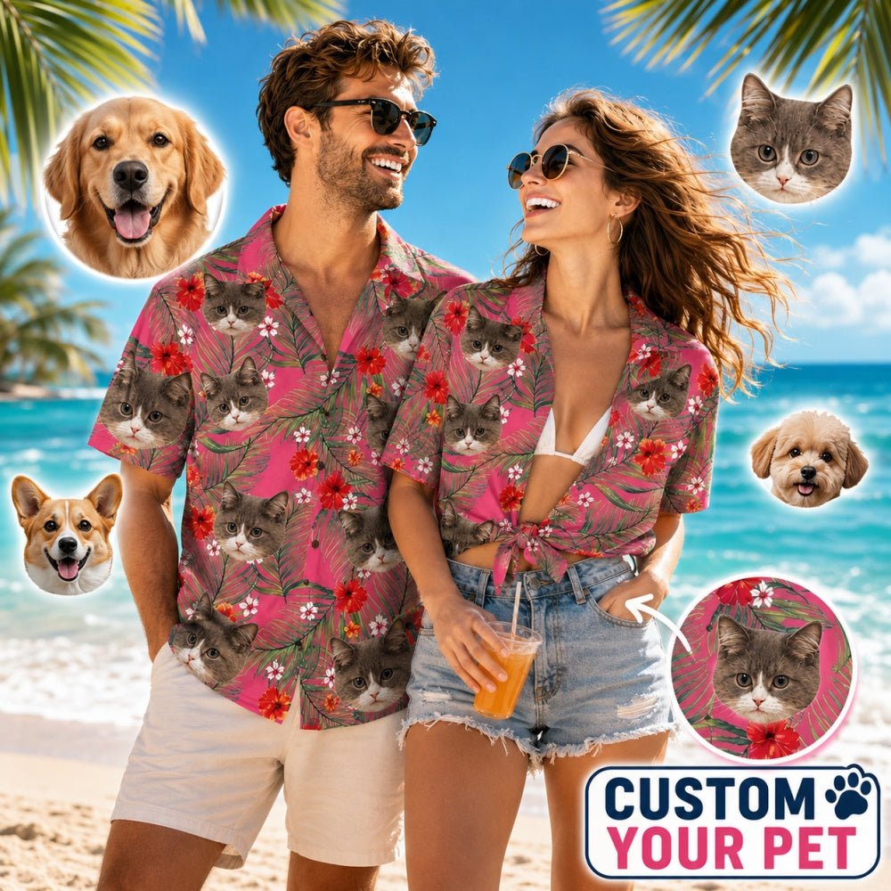 Hawaiihemd mit Hibiskus- und Palmenblatt-Print – Bild 1 | LuxeStyle