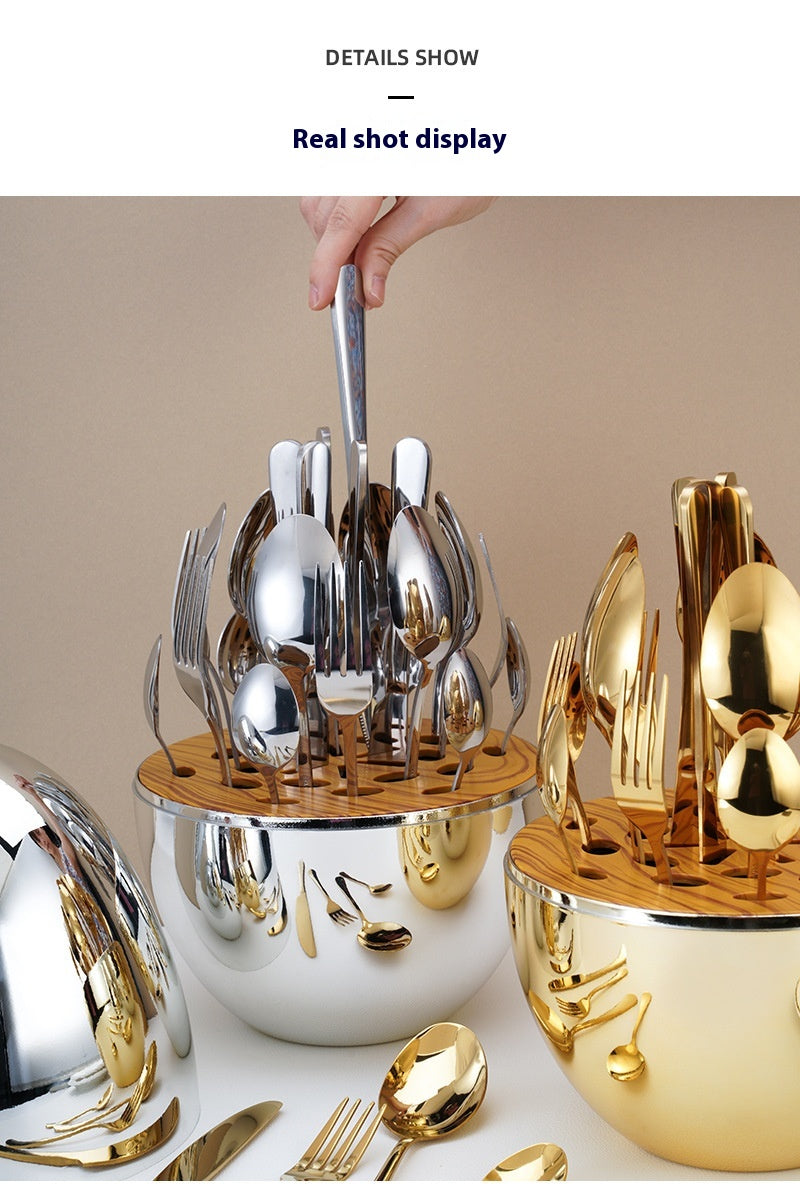 24-teiliges Besteck-Set aus Edelstahl – Bild 10 | LuxeStyle