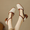 Mule-Sandalen aus Leder mit Farbblock-Design