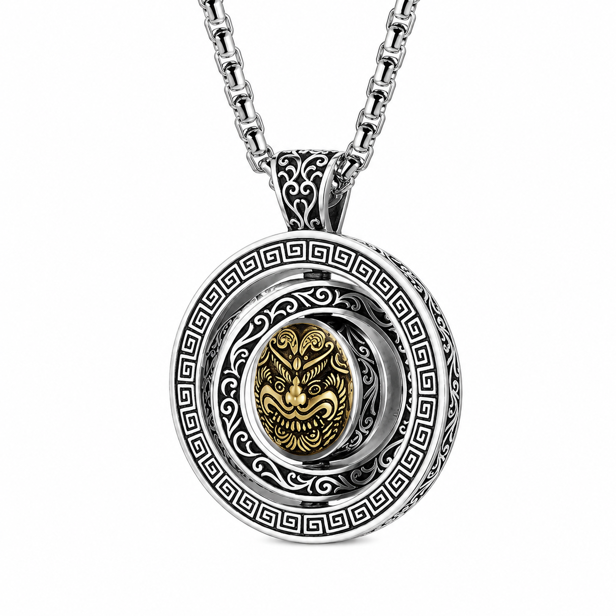 Vintage Foo Lion Spinner Halskette