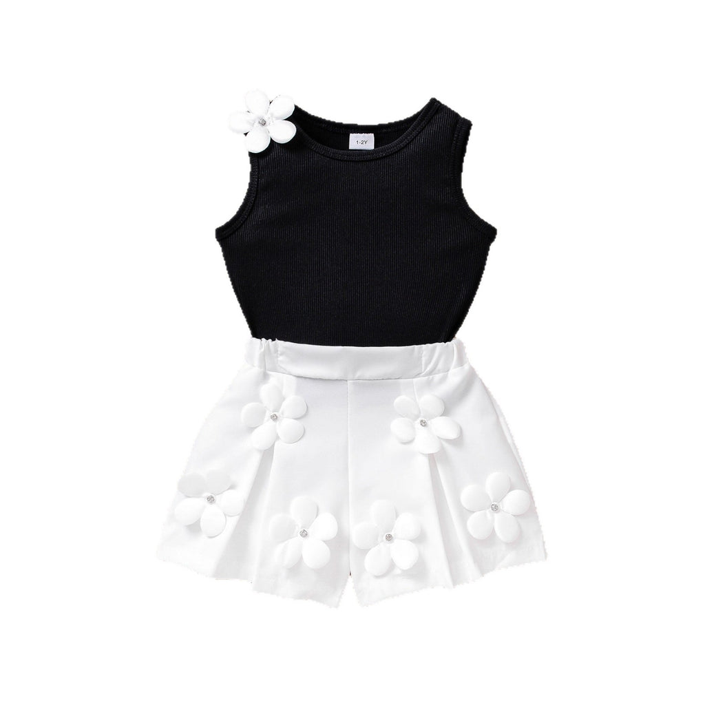 Ohneärmeliges 3D-Blumen-Set für Mädchen | LuxeStyle
