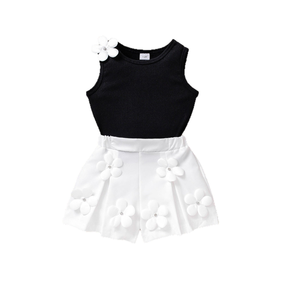 Ohneärmeliges 3D-Blumen-Set für Mädchen | LuxeStyle