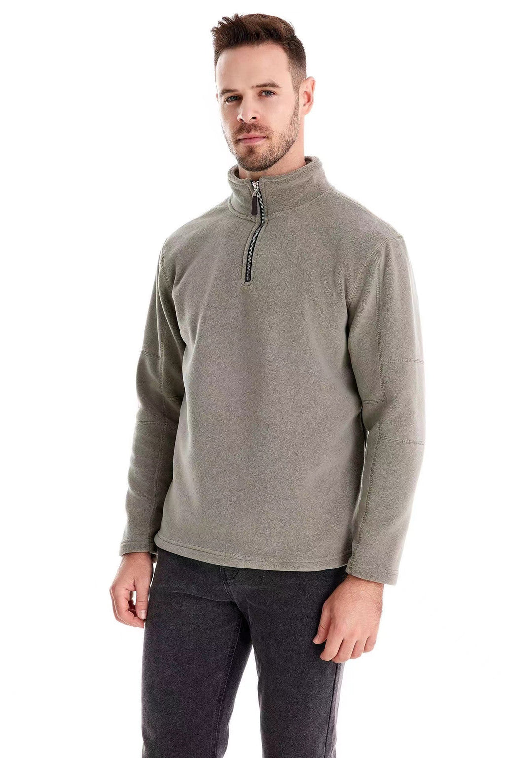Herren Lammwoll-Pullover mit Stehkragen