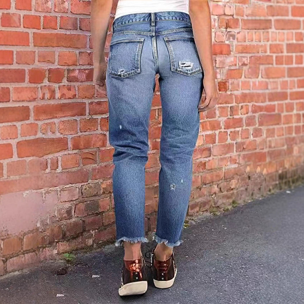 Schlanke Jeans, navyblau