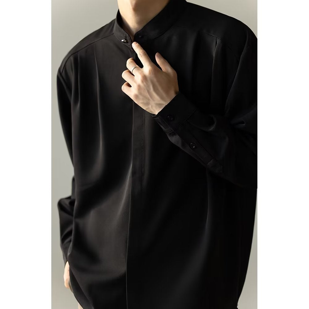 Herren Langarmshirt mit Stehkragen – Bild 8 | LuxeStyle