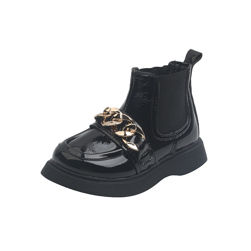 Mädchen Prinzessin Worker-Boots aus Glanzleder – Bild 4 | LuxeStyle