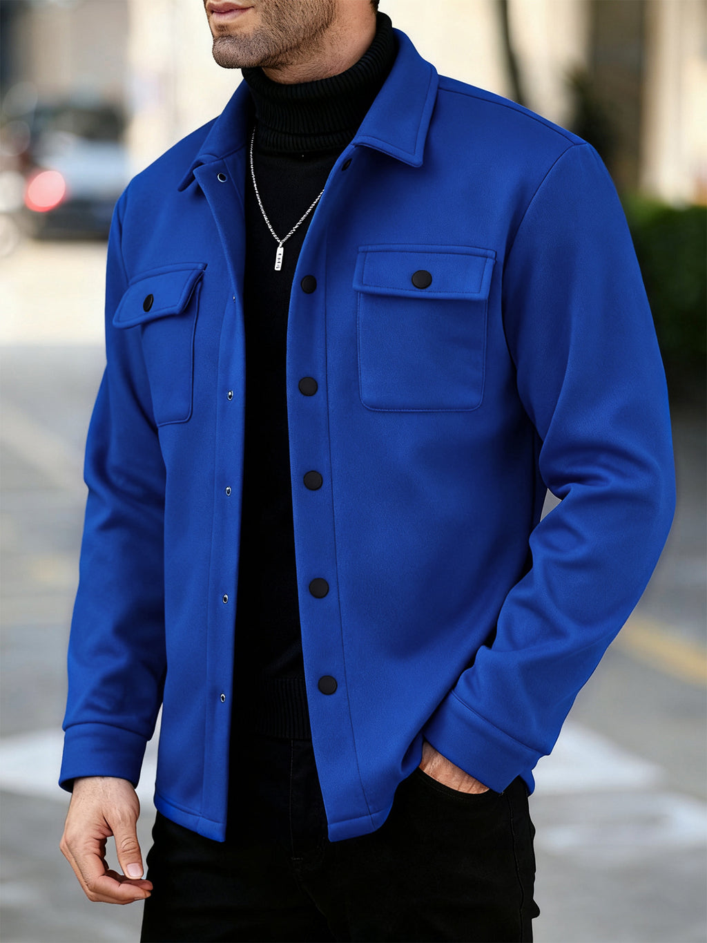 Herren Fleece-gefütterte Strickjacke