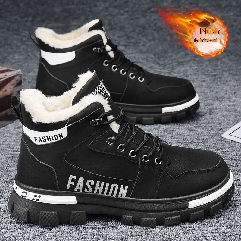 Warme Herren-Schuhe mit Kunstfell-Fütterung