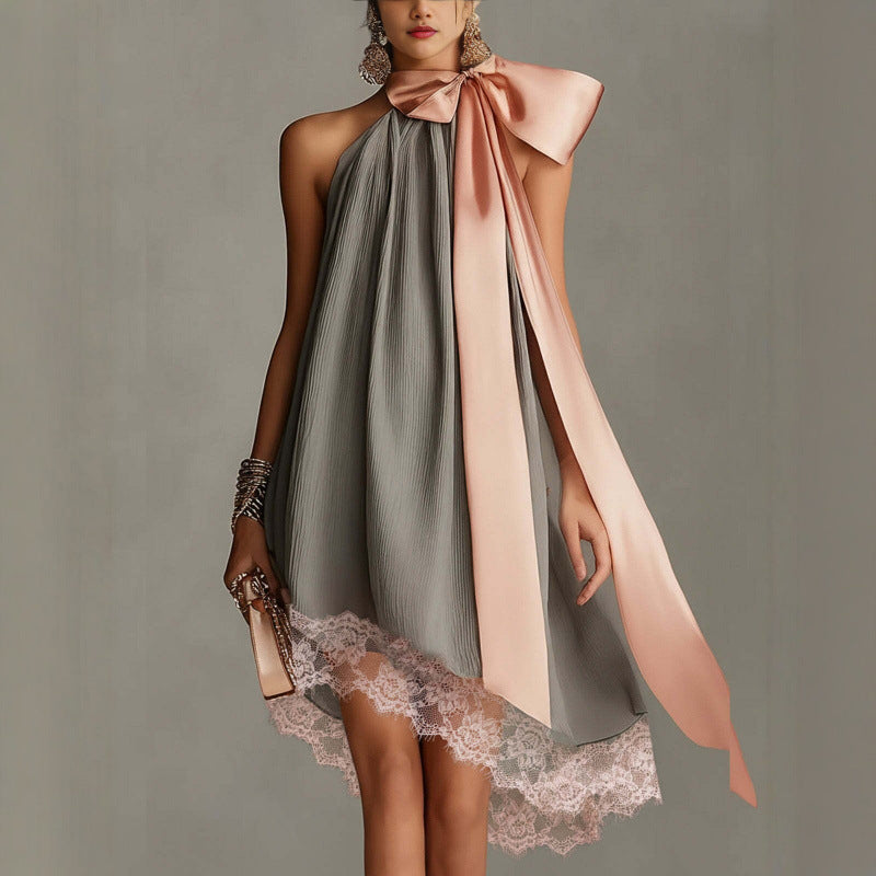 Elegantes Neckholder-Maxikleid mit Print | LuxeStyle