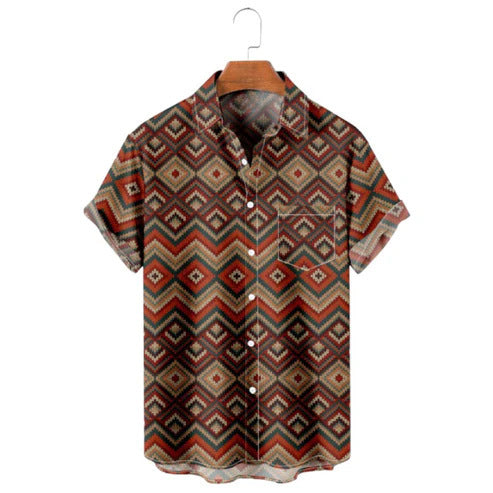 Herren Freizeit-Shirt mit Digital-Streifenmuster