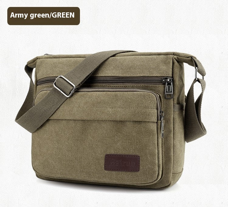 Retro Schultertasche aus Canvas für Herren – Bild 7 | LuxeStyle