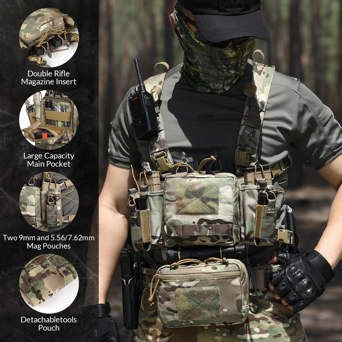 Leichte taktische Brusttasche – Camouflage – Bild 6 | LuxeStyle
