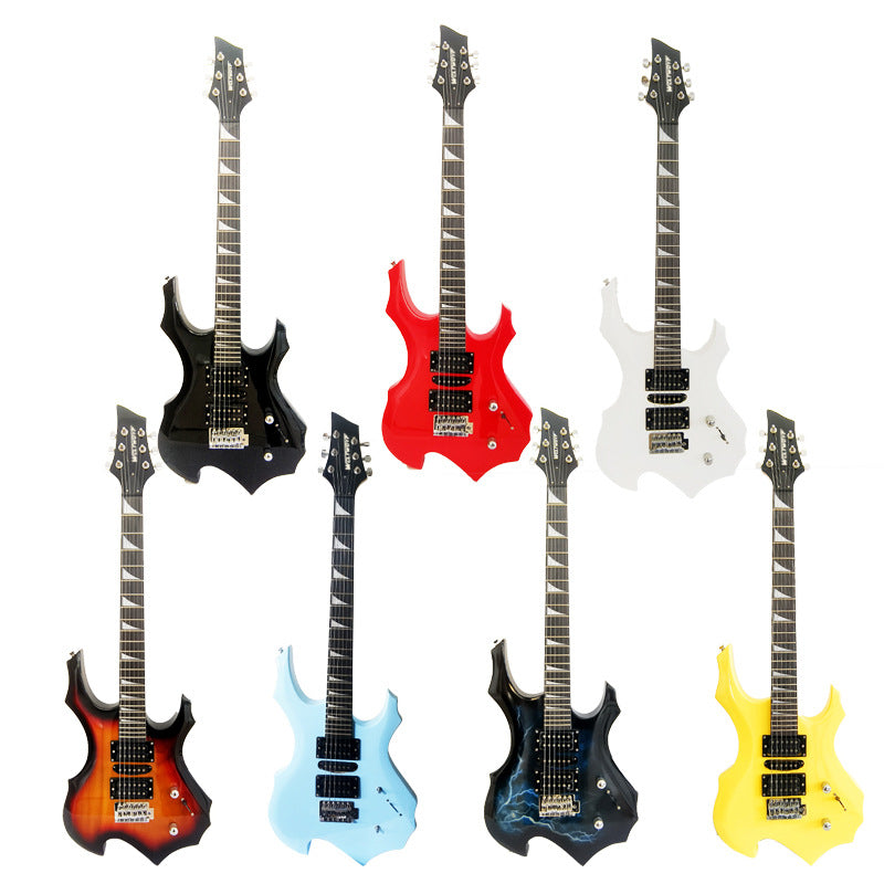 E-Gitarre mit 24 Bünden und Flammen-Design