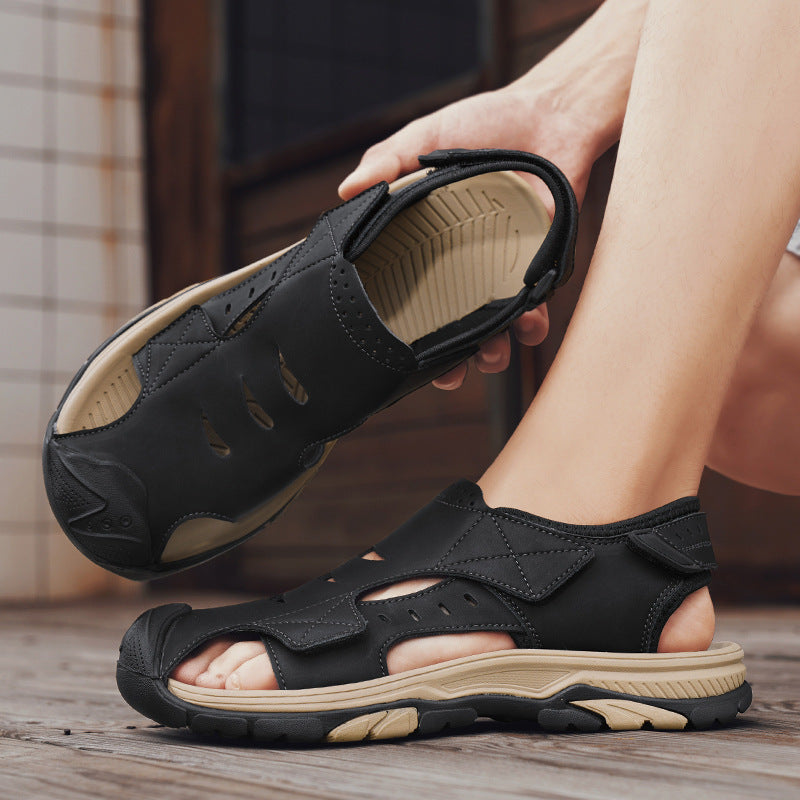 Atmungsaktive Leder-Sandalen für Herren