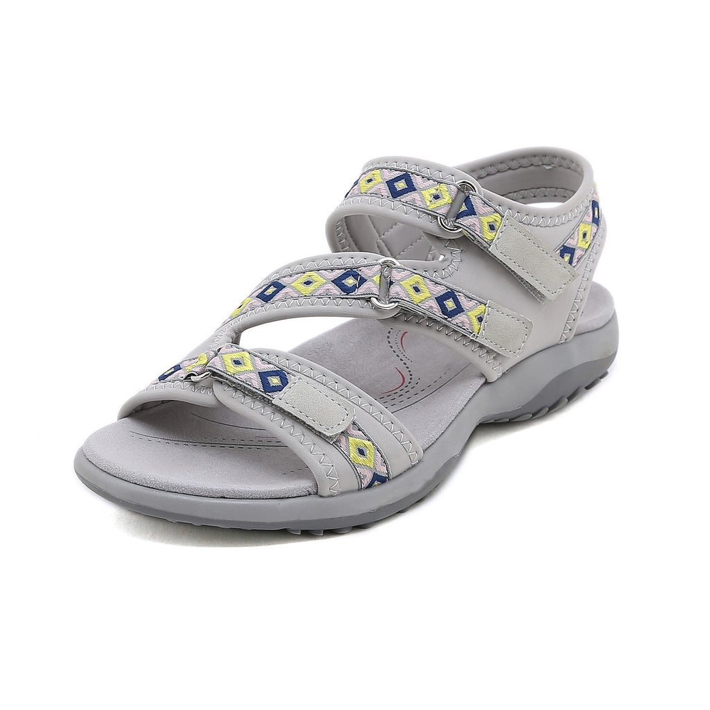 Sportliche Sandalen mit Print und Klettverschluss – Bild 2 | LuxeStyle