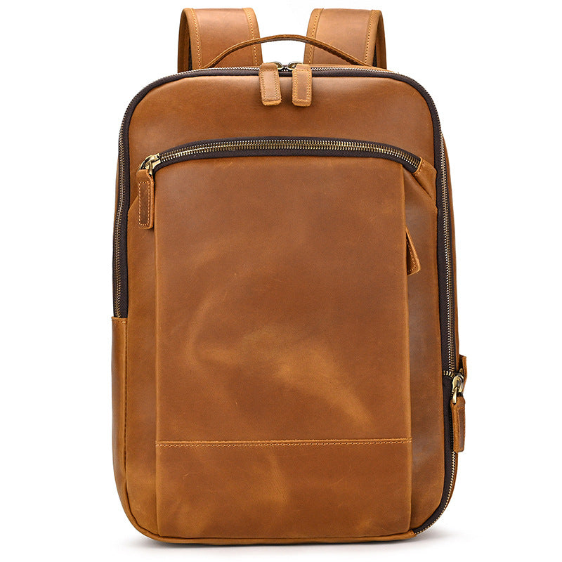Lederrucksack mit Doppelreissverschluss