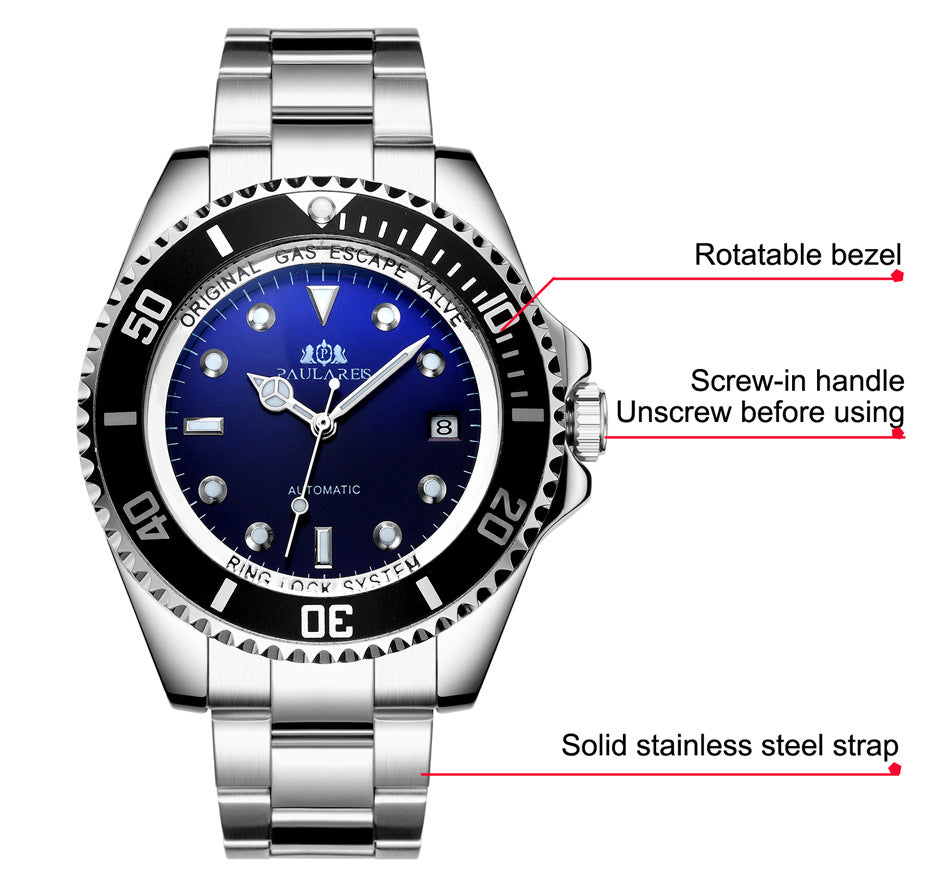 Mechanische Herrenuhr mit Leuchtzeigern – Bild 3 | LuxeStyle