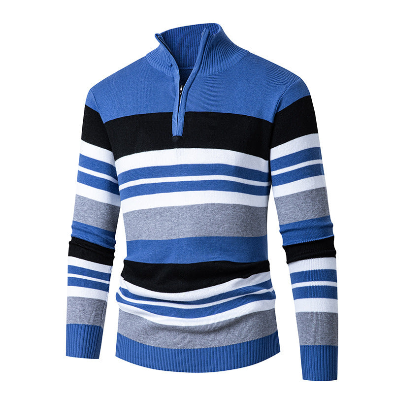Gestreifter Half-Turtleneck Pullover für Herren – Bild 4 | LuxeStyle