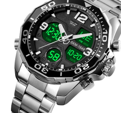 Spiral-Edelstahl-Armbanduhr für junge Männer