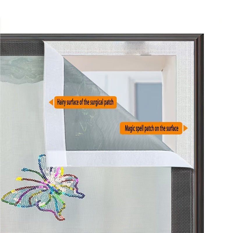 Fliegengitter-Tür mit Schmetterlingsembroiderie