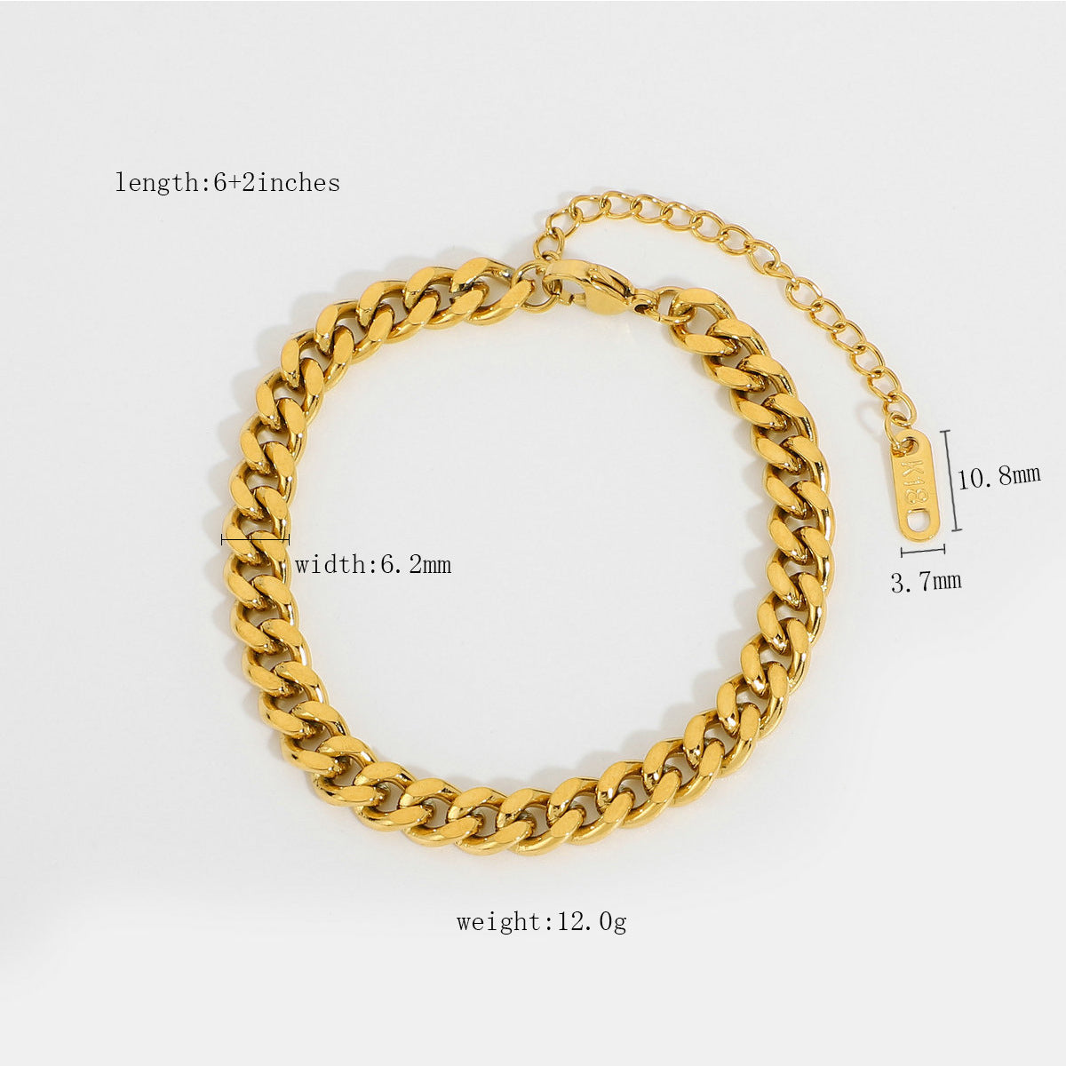 Vergoldetes Edelstahl-Kettenarmband – Bild 6 | LuxeStyle