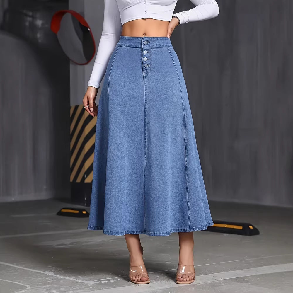 Damen Jeansrock mit Knopfleiste – Ansicht 4