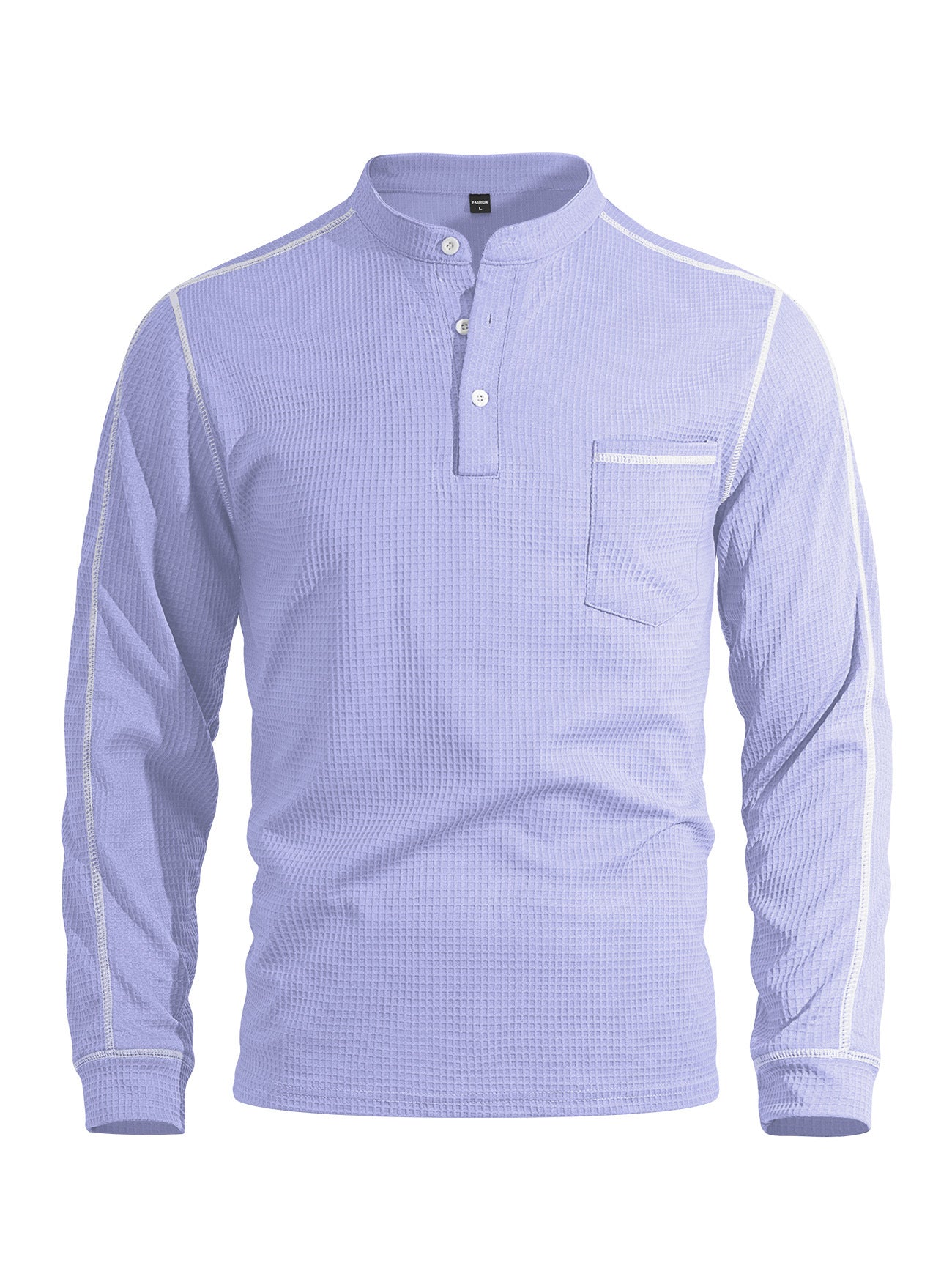 Herren-Henley «Waffle» · Waffelstrick, Langarm – Ansicht 9