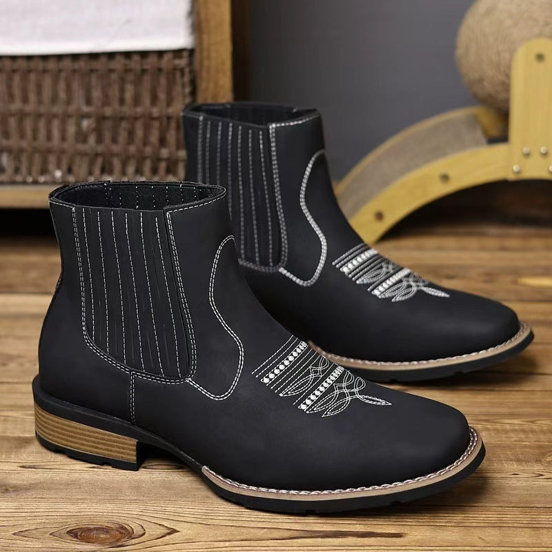 Bestickte knöchelhohe Martin Boots für Herren