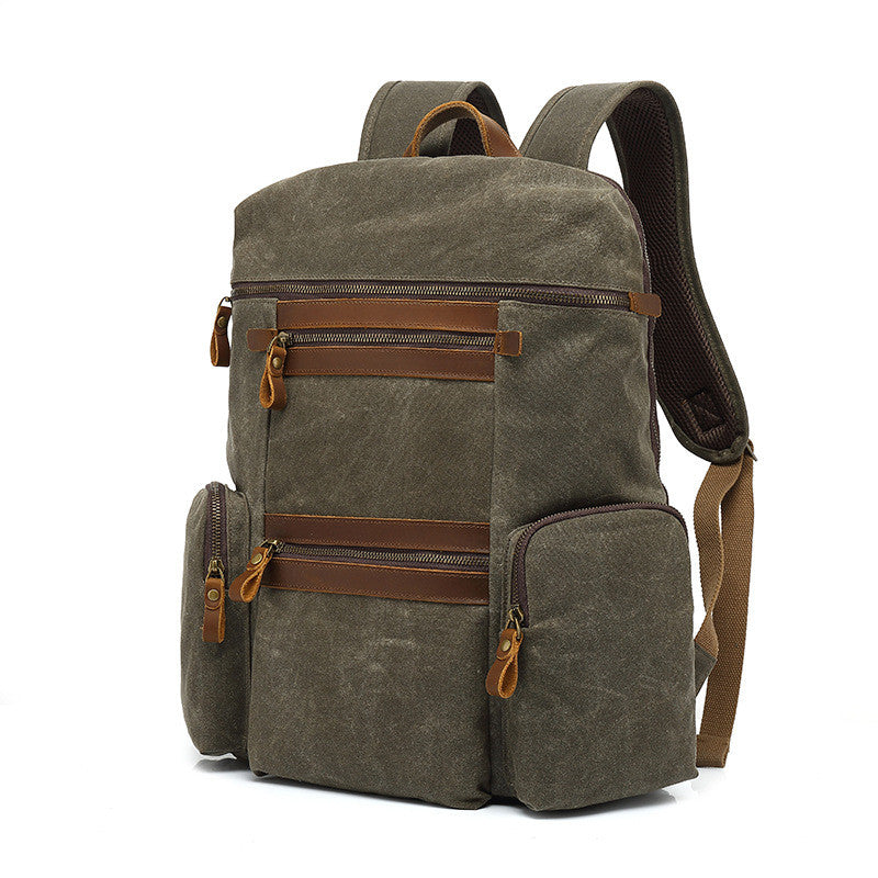 Robuster Laptop-Rucksack aus gewachstem Canvas | LuxeStyle
