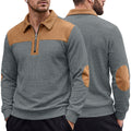 Herren-Sweatshirt mit Kerbkragen und Stickerei – Bild 10 | LuxeStyle