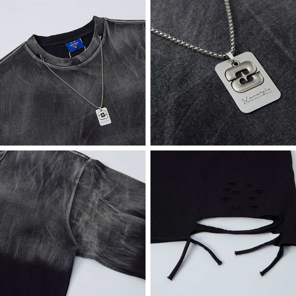 Ombre Washed-Look Loose-Fit Baumwollshirt