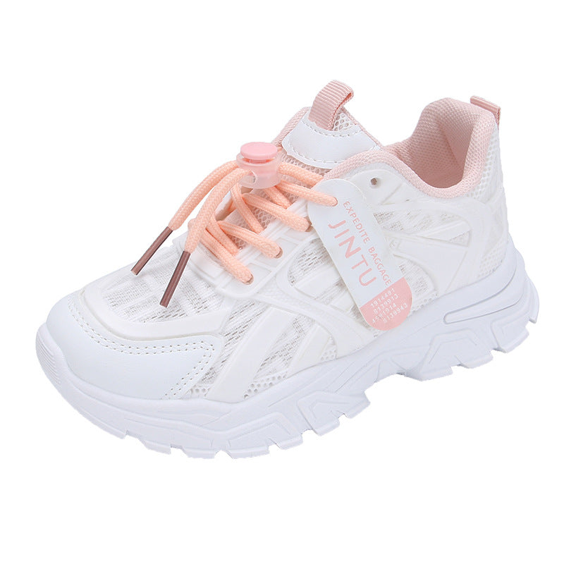 Bequeme atmungsaktive Lauflernschuhe für Kinder 4-12 Jahre, weiß