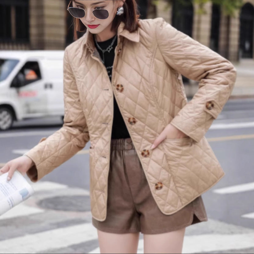 Damen-Steppjacke mit Rautenmuster