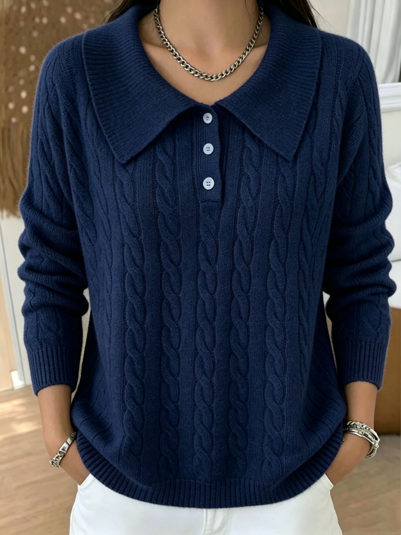 Vintage Pullover mit Jacquard-Strick