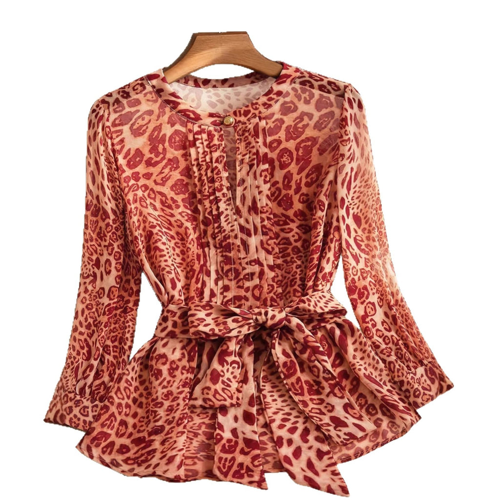 Elegante Chiffonbluse mit Animal-Print – Bild 3 | LuxeStyle